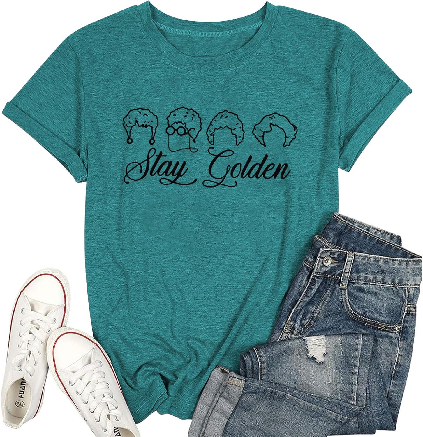 Golden Girls Shirt Women Stay Golden T Shirts Inspiration Letter Shirt Vintage 80s Tee Tops