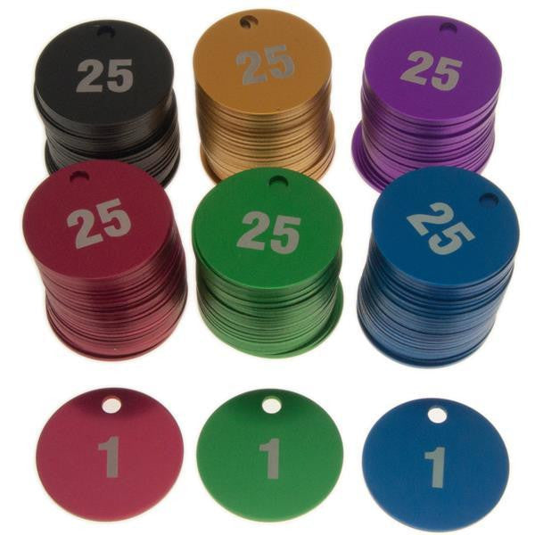 NUMBERED Aluminum Round Key Tag 1-1/2 Inch Diameter STOCK