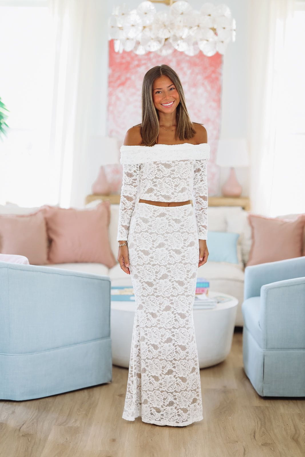 Endless East Top and Maxi Skirt Set - Off White